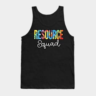 Resource Squad Tie Dye Appreciation Day Hello Back To School Tank Top